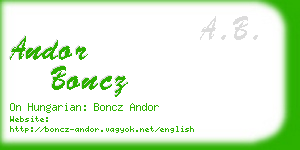 andor boncz business card